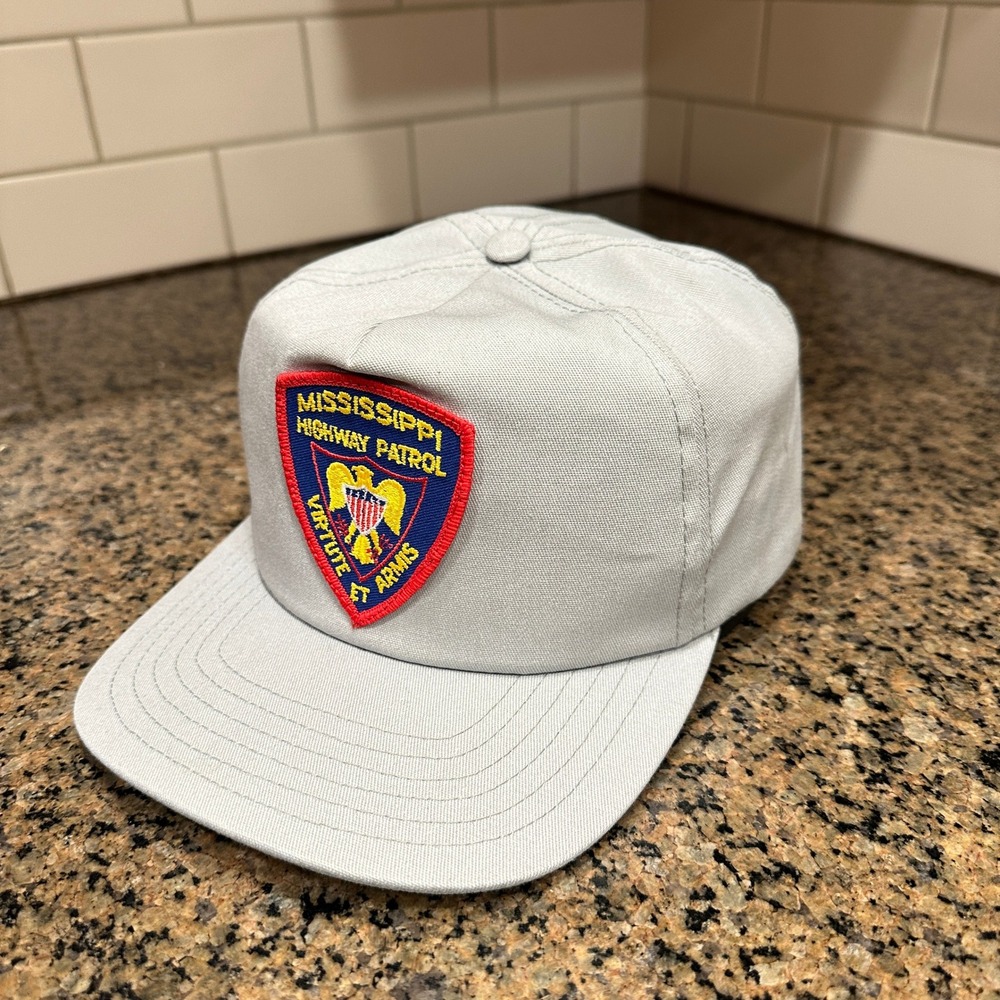 Vtg Mississippi Highway Patrol Strohm Manufacturing Snapback Hat Gray Cotton